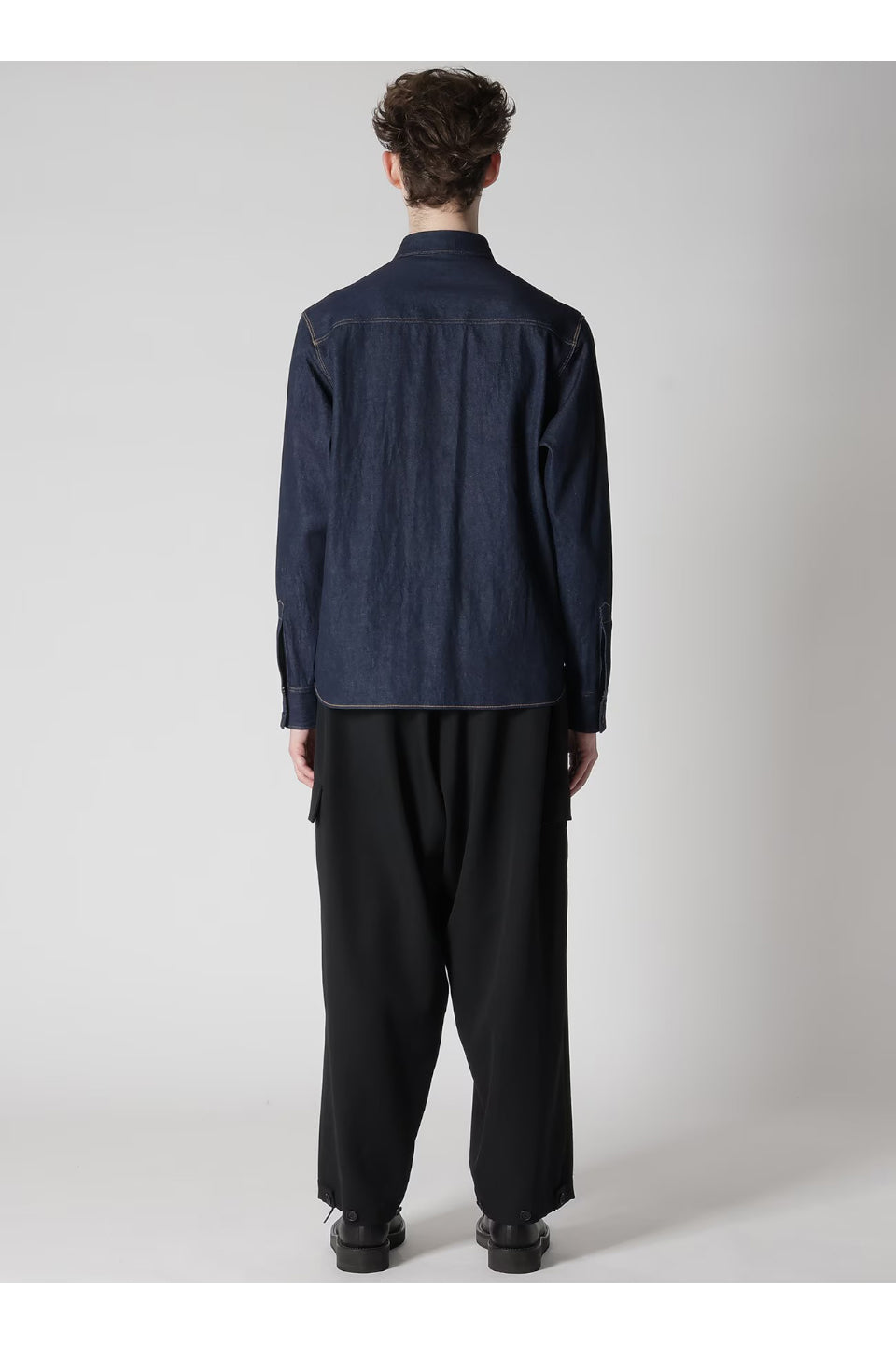 Yohji Yamamoto POUR HOMME-8OZ Denim Double Fron Shirt-NOWALL