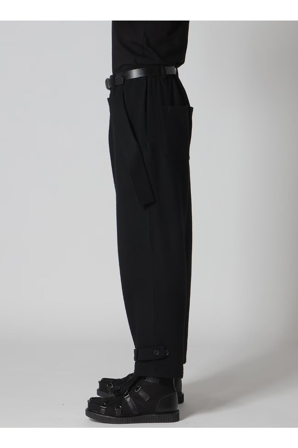 Yohji Yamamoto POUR HOMME-Soft Jersey Hem Tab Pants-NOWALL