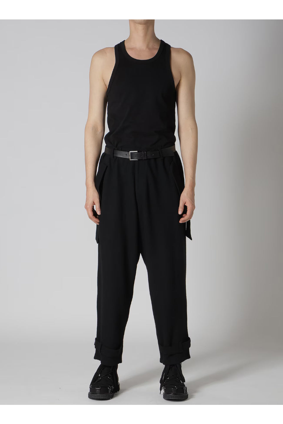 Yohji Yamamoto POUR HOMME-Soft Jersey Hem Tab Pants-NOWALL