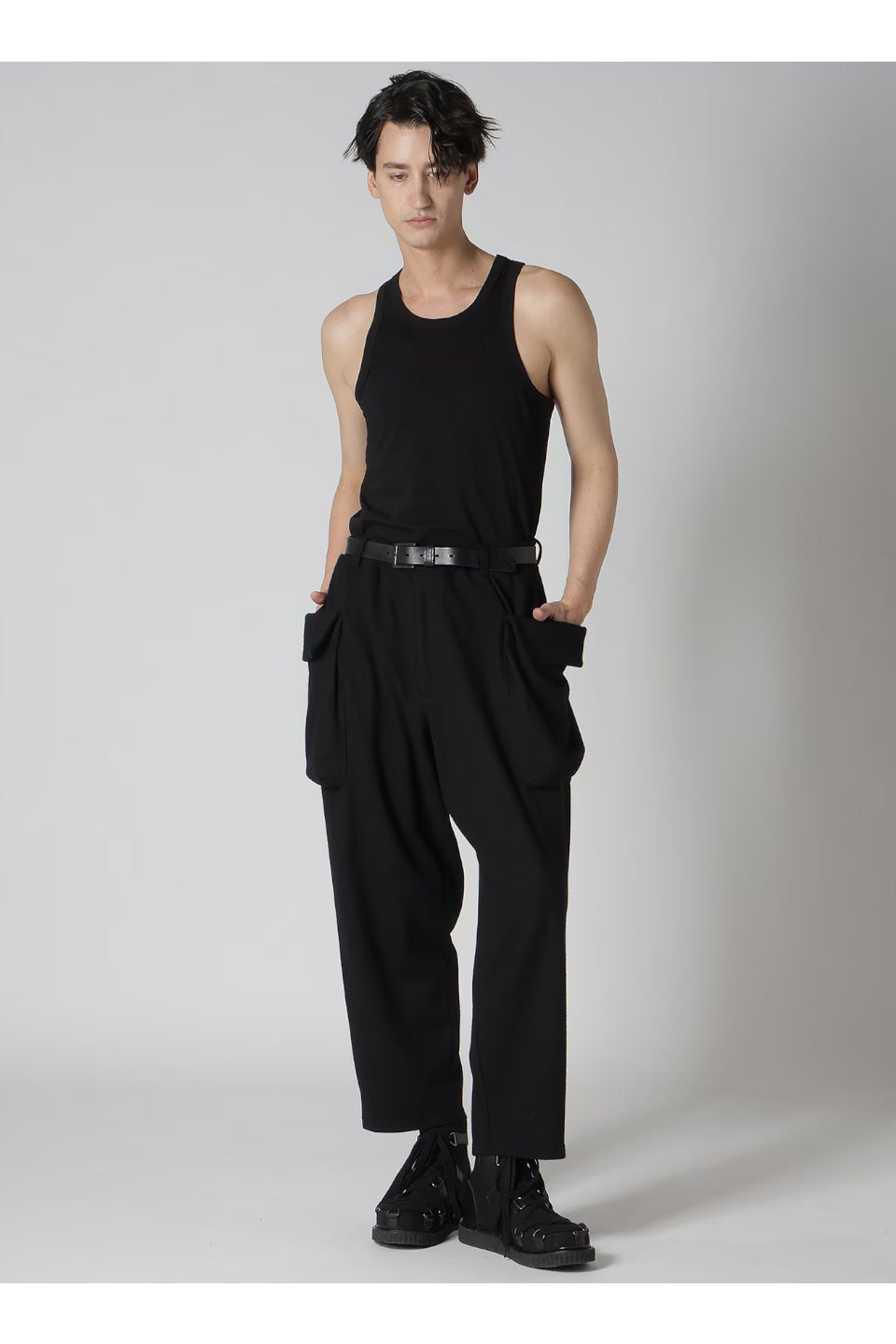 Yohji Yamamoto POUR HOMME-Soft Jersey Out Pocket Pants-NOWALL