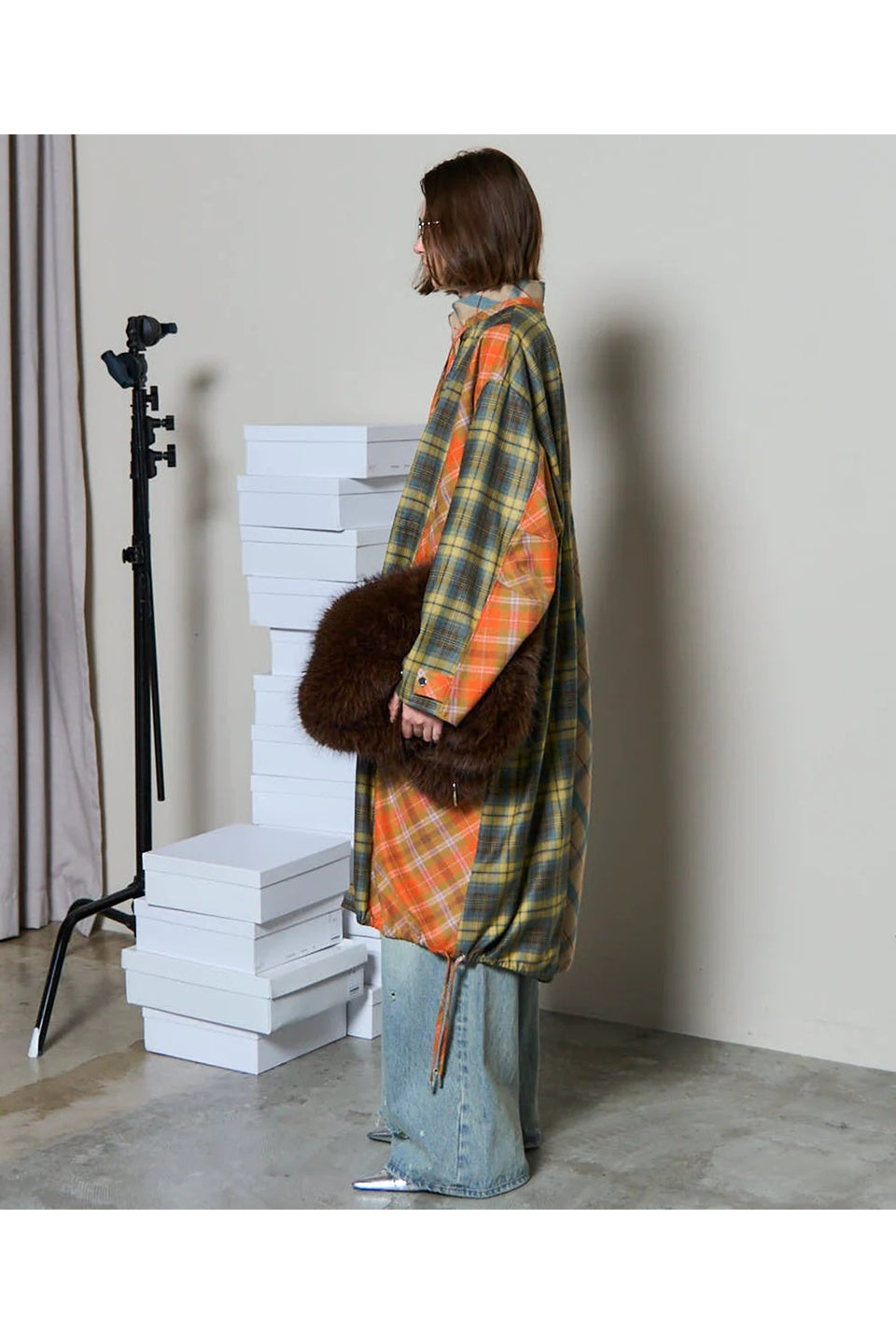 ジャケット・アウター maison special Puffer Mods Coat 予約商品】Plaid Mods Coat