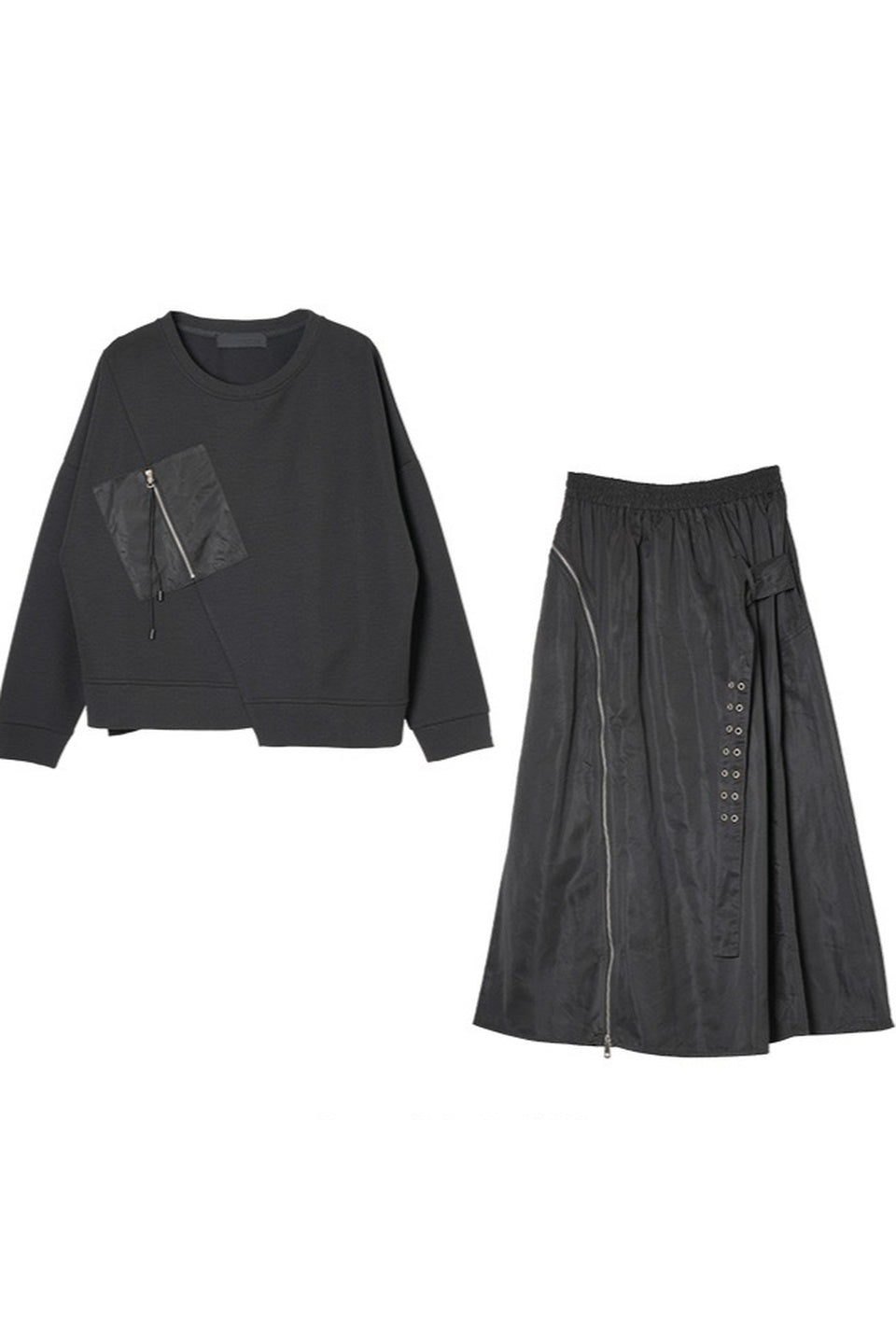 MICALLE MICALLE-Zip Pocket Sweat Set Up-NOWALL