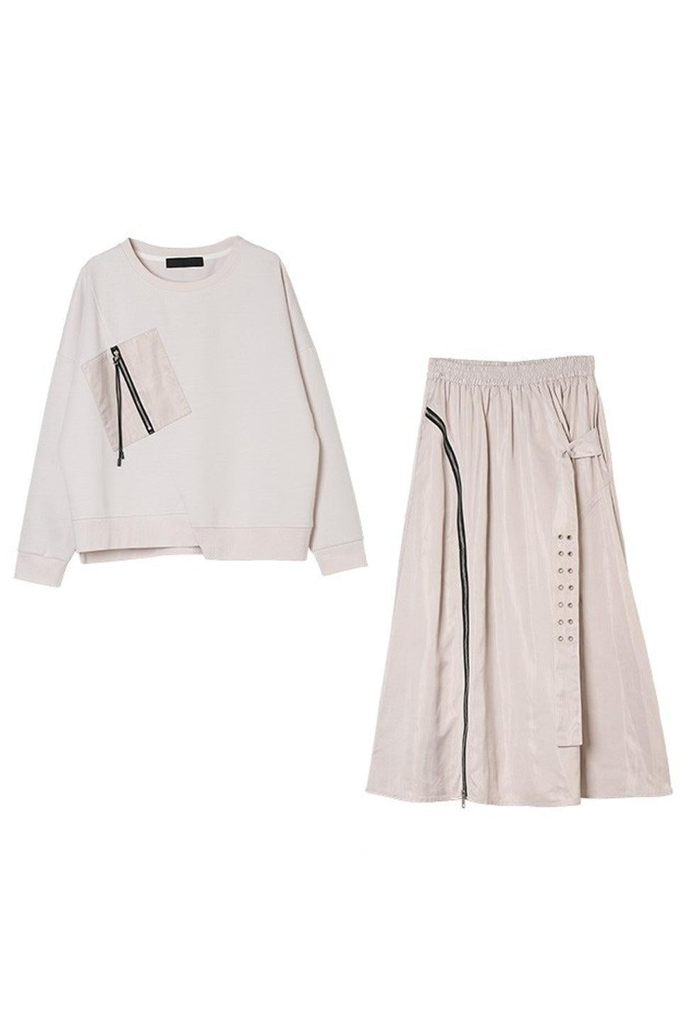 MICALLE MICALLE-Zip Pocket Sweat Set Up-NOWALL