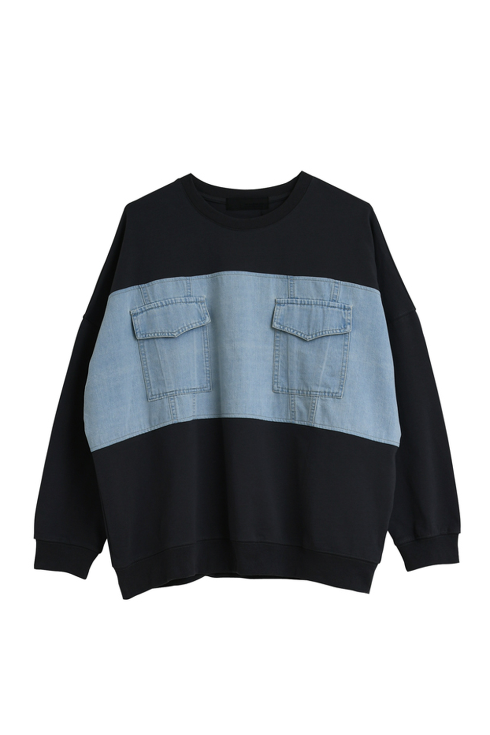 MICALLE MICALLE-denim patch sweat-NOWALL