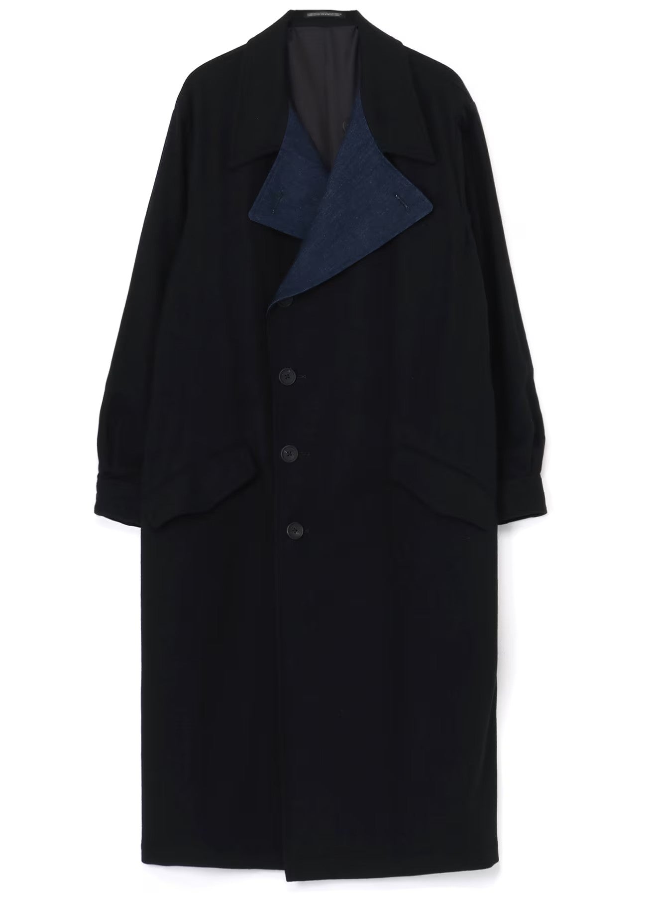 Yohji Yamamoto POUR HOMME-Flannel x Denim Coat-NOWALL