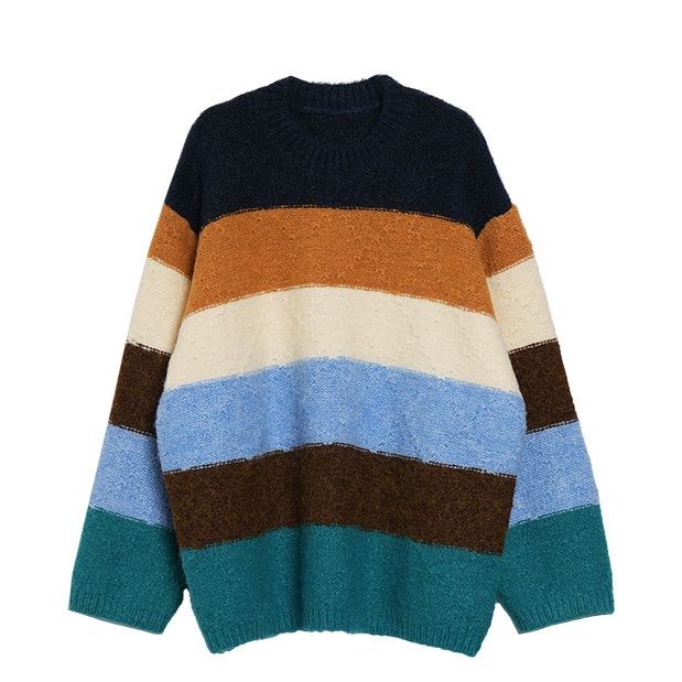 【MICALLE MICALLE】 multi-border color knit