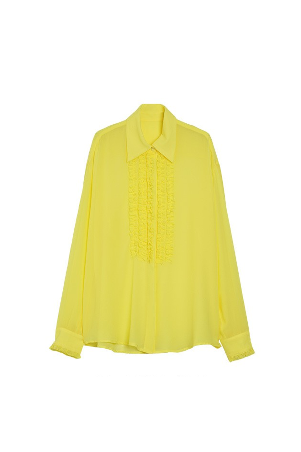 MICALLE MICALLE-ruffle sheer shirt-NOWALL