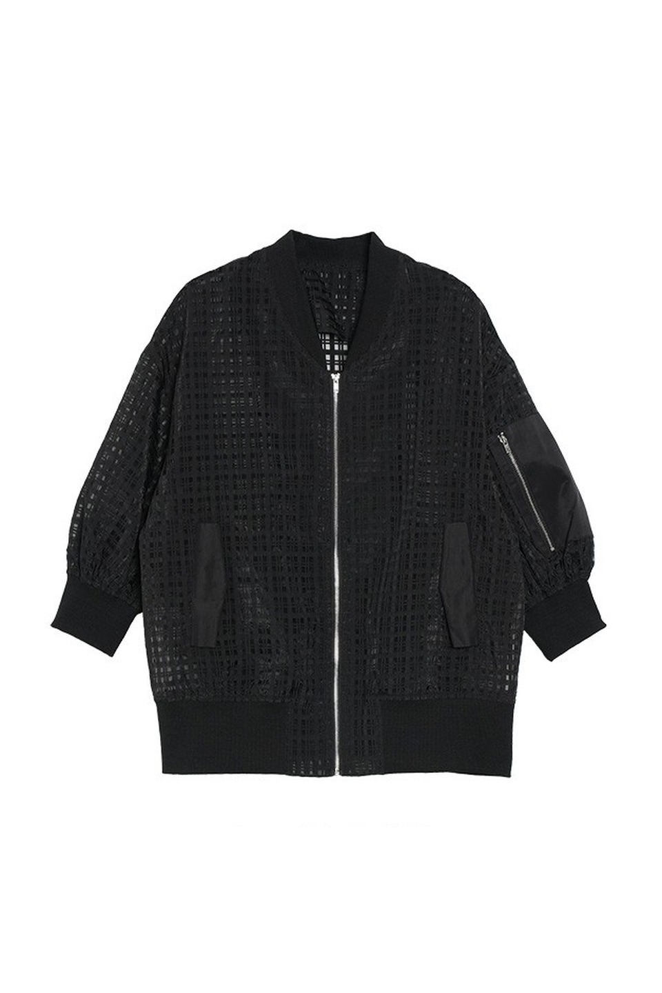 MICALLE MICALLE-shadow plaid blouson-NOWALL