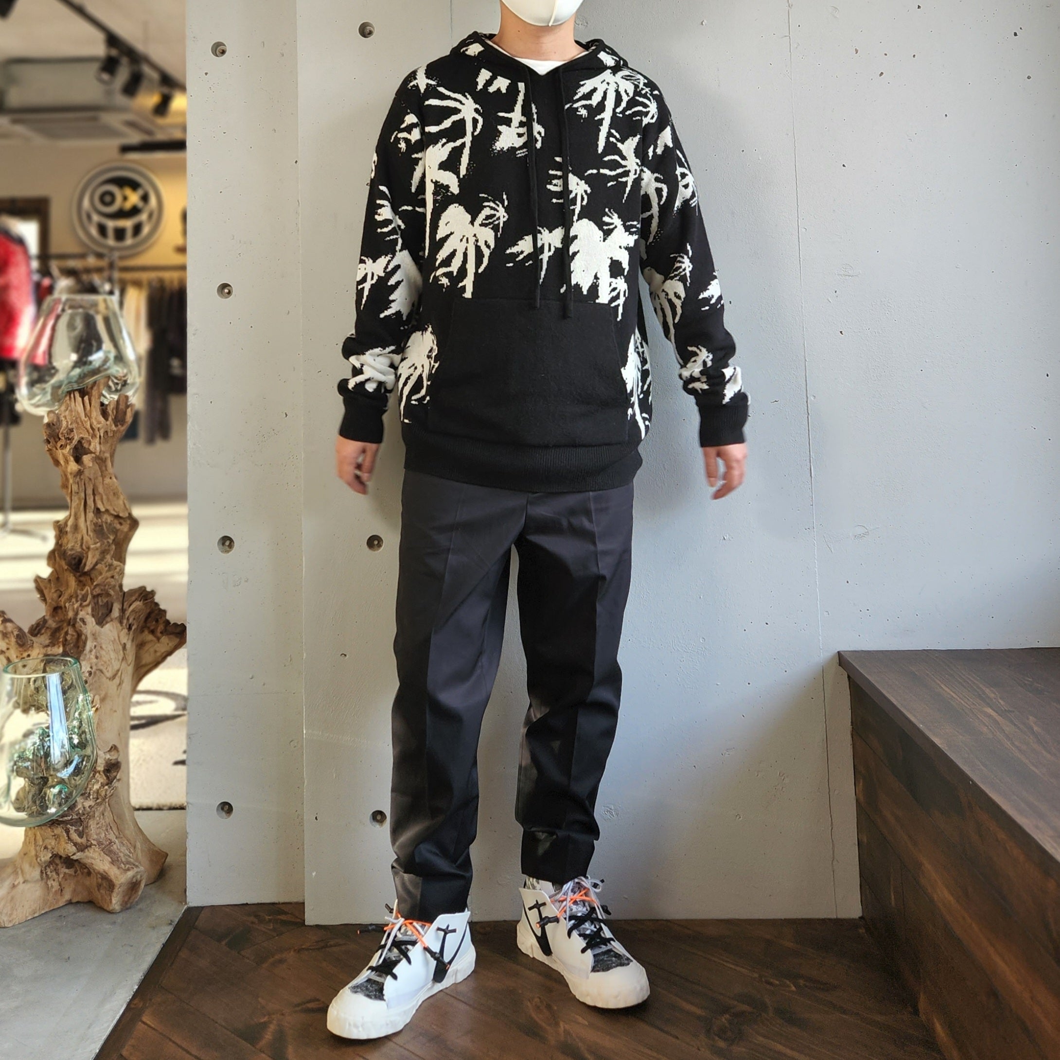 RtA-PALM TREE KNIT HOODIE-NOWALL