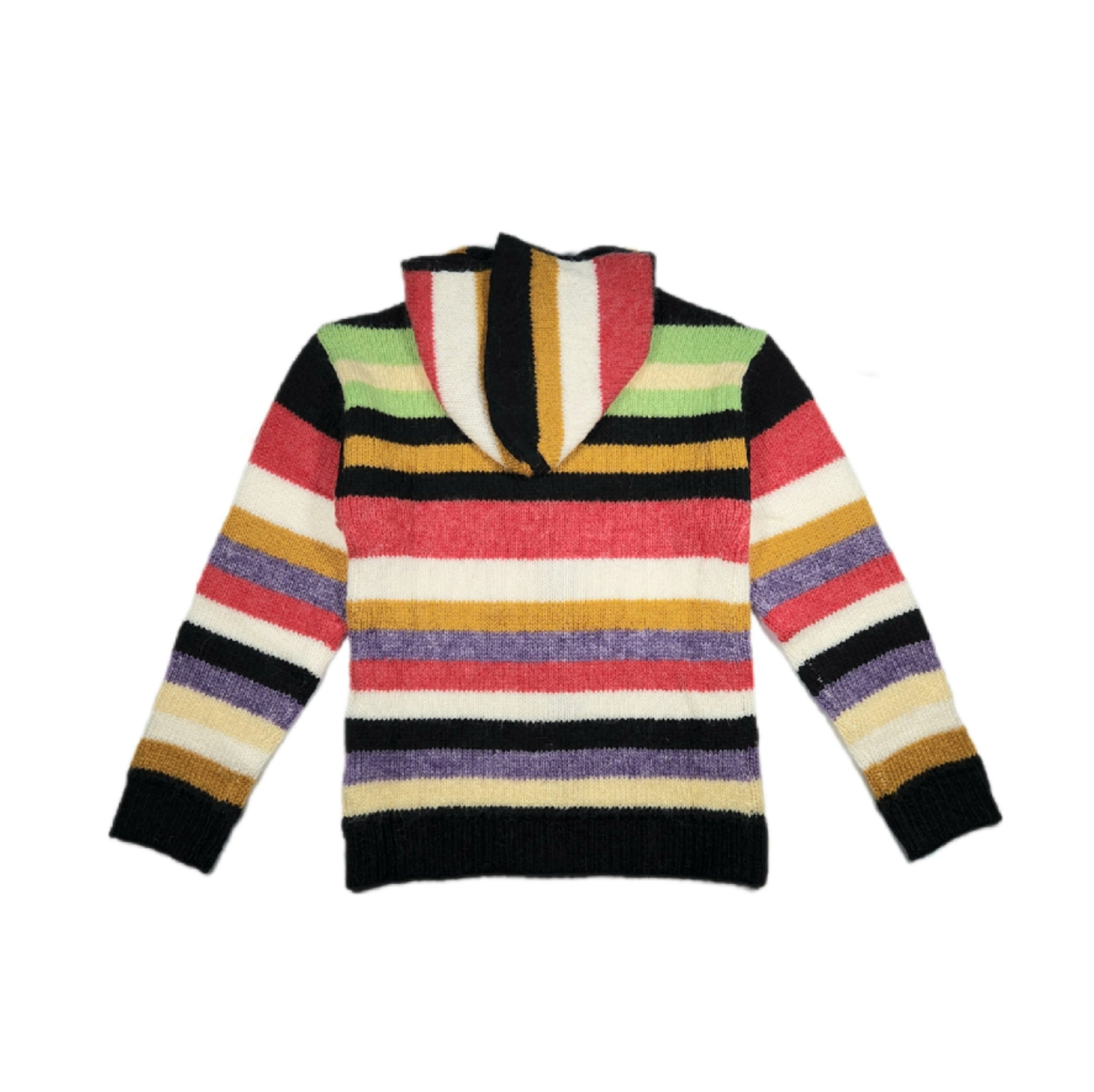 RtA-BORDER MULTI COLOR ZIP UP KNIT HOODIE-NOWALL