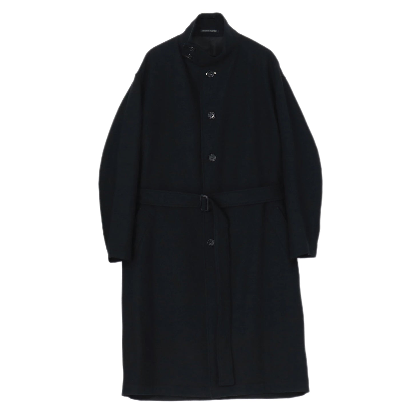 TWILL FLANNEL J-STAND UP COLLAR COAT
