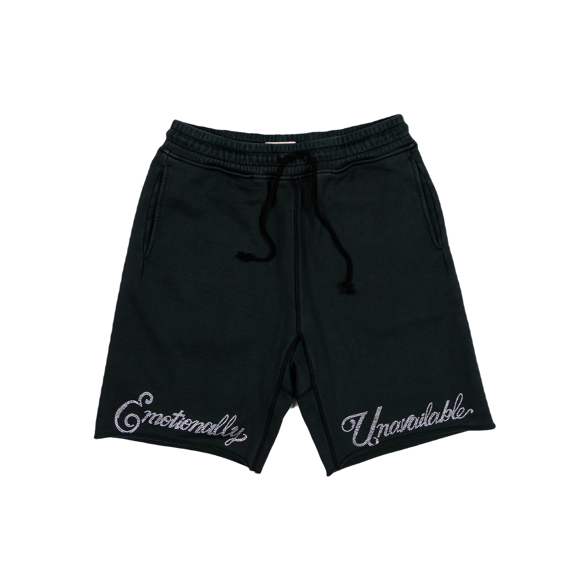 EMOTIONALLY UNAVAILABLE-＜GENDERLESS＞RHINESTONE SWEATSHORT-NOWALL