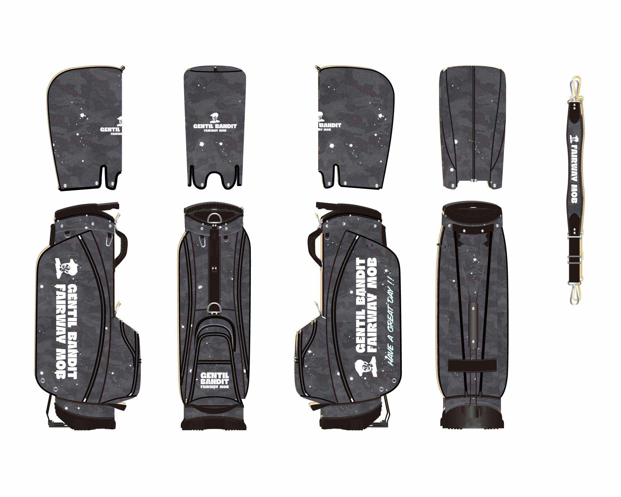 GENTIL BANDIT-FAIRWAY MOB GOLF BAG / BLACK KAMO-NOWALL