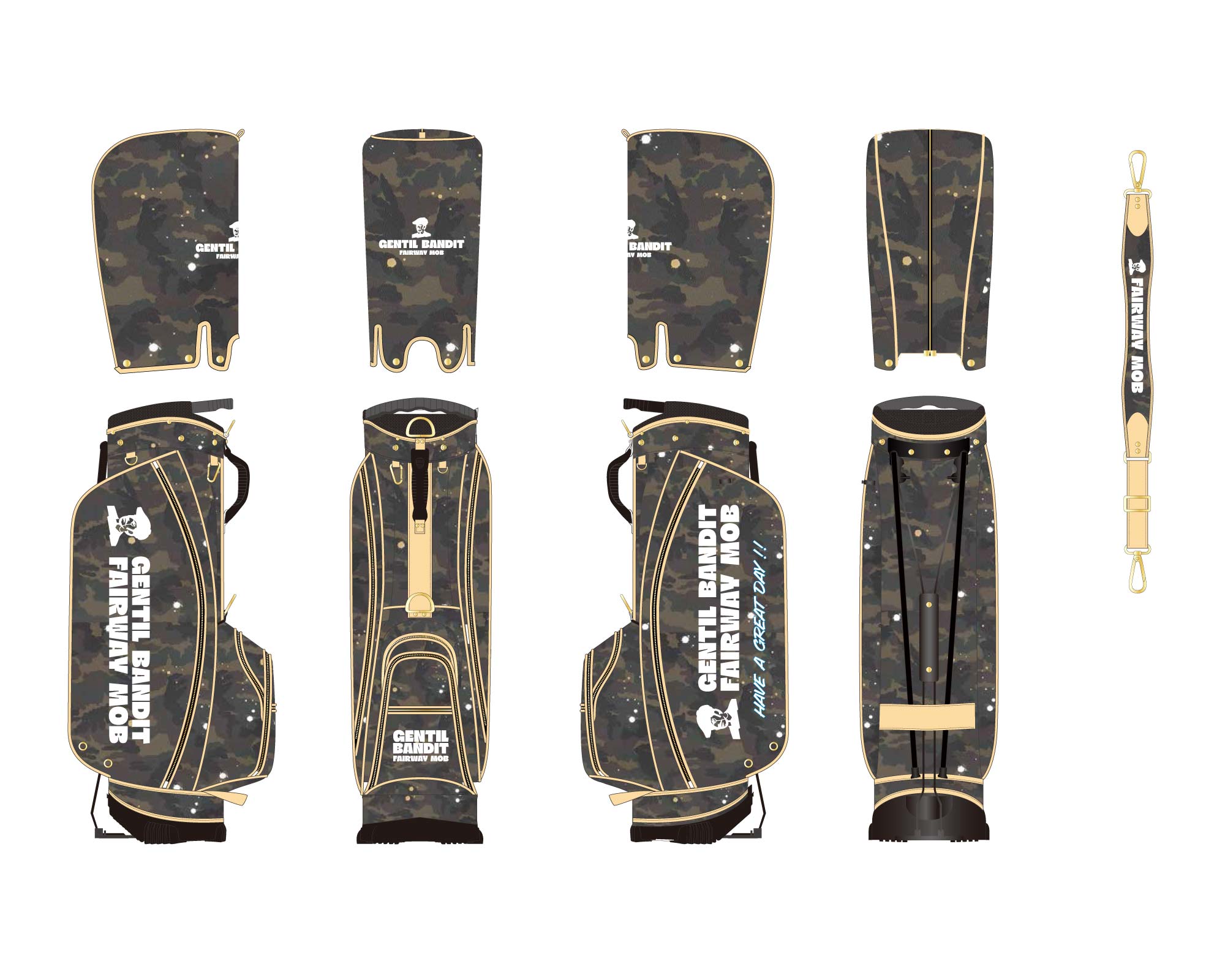 GENTIL BANDIT-FAIRWAY MOB GOLF BAG / KAHKI KAMO-NOWALL