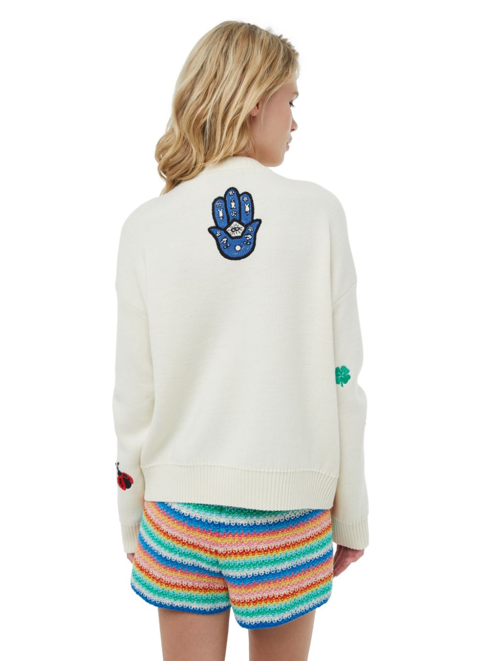 [ALANUI] &lt;WOMEN'S&gt; LUCKY CHARM EMBROIDERED SWEATER